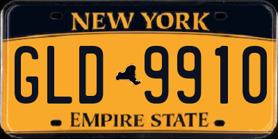 NY license plate GLD9910