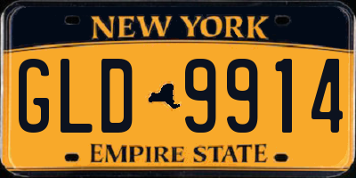 NY license plate GLD9914