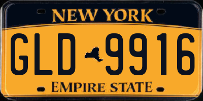 NY license plate GLD9916