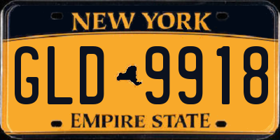 NY license plate GLD9918