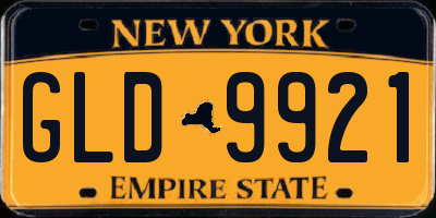 NY license plate GLD9921