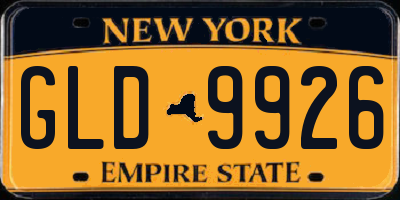 NY license plate GLD9926