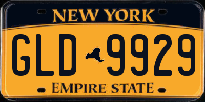 NY license plate GLD9929