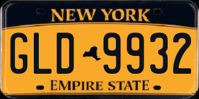 NY license plate GLD9932
