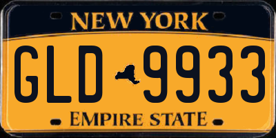 NY license plate GLD9933