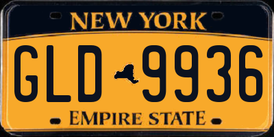 NY license plate GLD9936