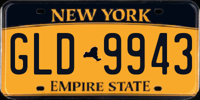 NY license plate GLD9943