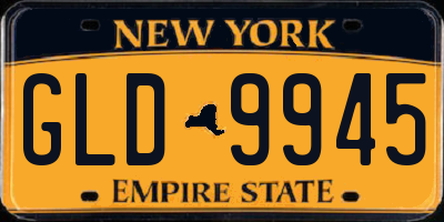 NY license plate GLD9945