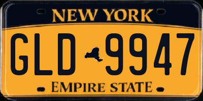 NY license plate GLD9947