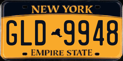NY license plate GLD9948