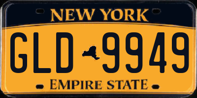 NY license plate GLD9949
