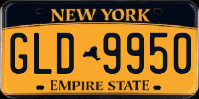 NY license plate GLD9950