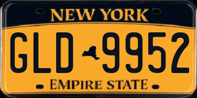NY license plate GLD9952