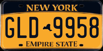 NY license plate GLD9958