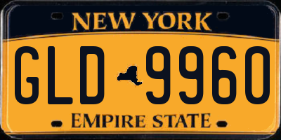 NY license plate GLD9960