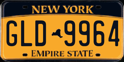 NY license plate GLD9964