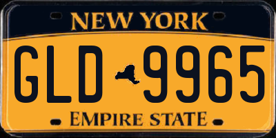 NY license plate GLD9965
