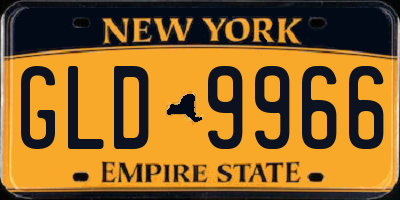 NY license plate GLD9966
