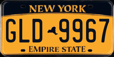 NY license plate GLD9967