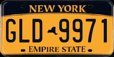 NY license plate GLD9971
