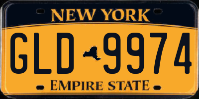NY license plate GLD9974