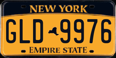 NY license plate GLD9976