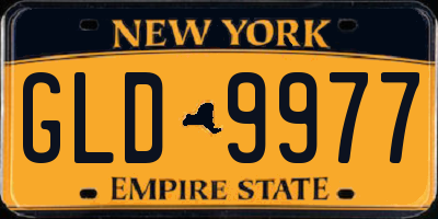NY license plate GLD9977