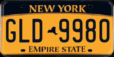 NY license plate GLD9980