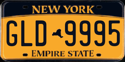 NY license plate GLD9995