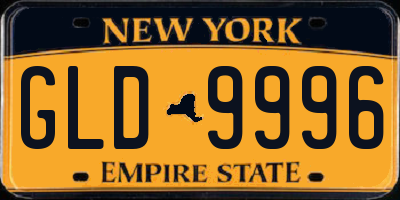 NY license plate GLD9996