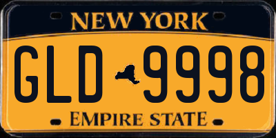 NY license plate GLD9998