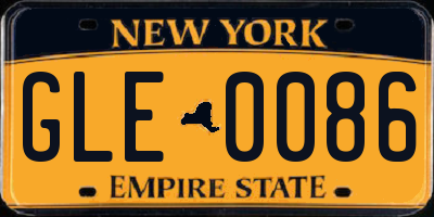 NY license plate GLE0086