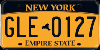NY license plate GLE0127