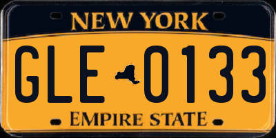 NY license plate GLE0133