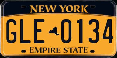 NY license plate GLE0134