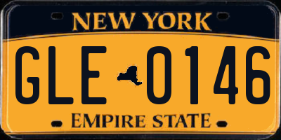 NY license plate GLE0146