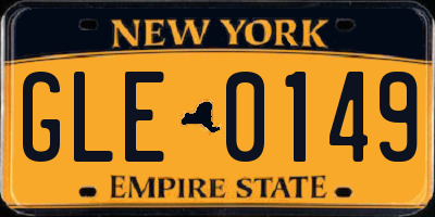NY license plate GLE0149