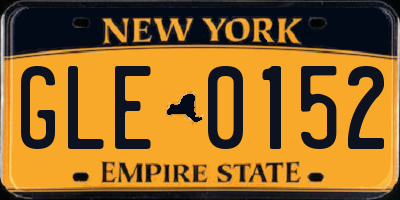 NY license plate GLE0152