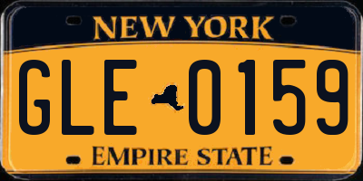 NY license plate GLE0159