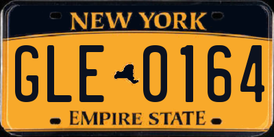 NY license plate GLE0164