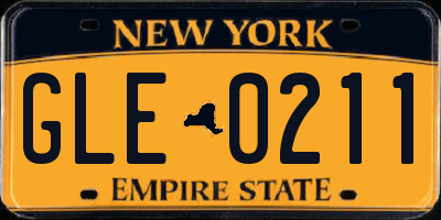 NY license plate GLE0211