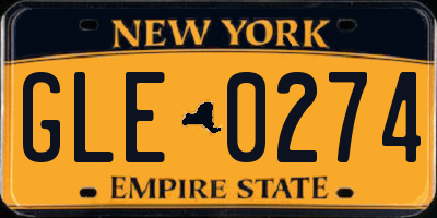 NY license plate GLE0274