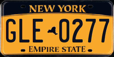 NY license plate GLE0277