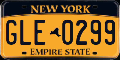 NY license plate GLE0299