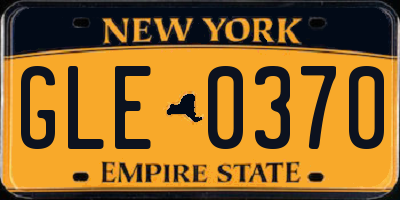 NY license plate GLE0370