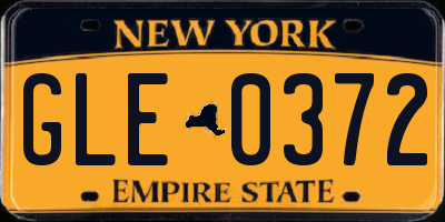 NY license plate GLE0372
