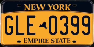 NY license plate GLE0399