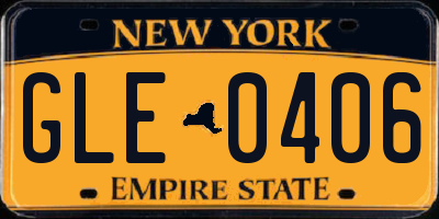 NY license plate GLE0406