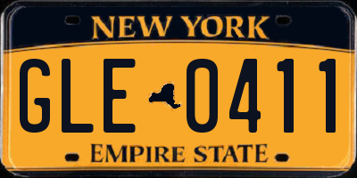 NY license plate GLE0411