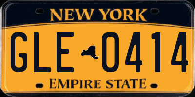 NY license plate GLE0414